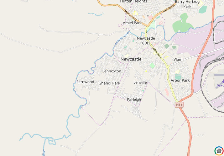 Map location of Lennoxton